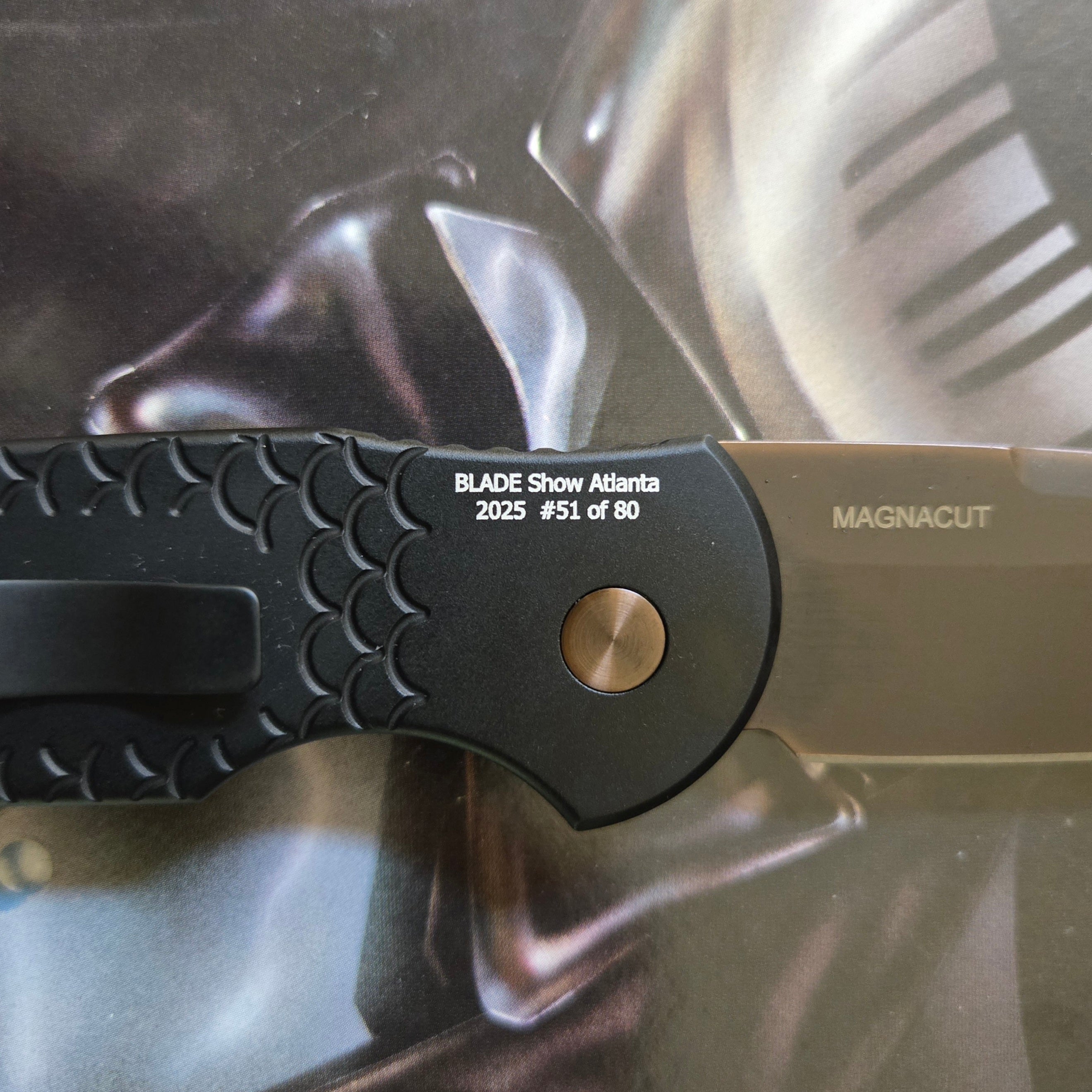 Protech 2025 Blade Show Atlanta TR-3 Black Fishscale Antique PVD Magnacut Auto *LIMITED EDITION*