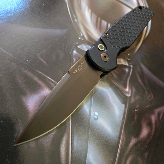 Protech 2025 Blade Show Atlanta TR-3 Black Fishscale Antique PVD Magnacut Auto *LIMITED EDITION*