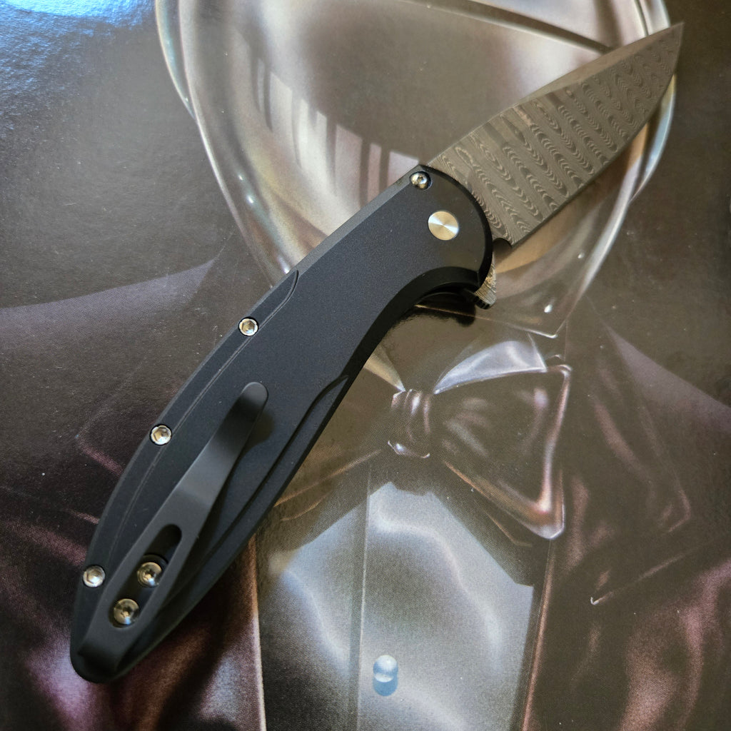 Protech 2025 Custom 005 Cambria Black 6061 Maple Burl Chad Nichols Flipper *LIMITED EDITION*
