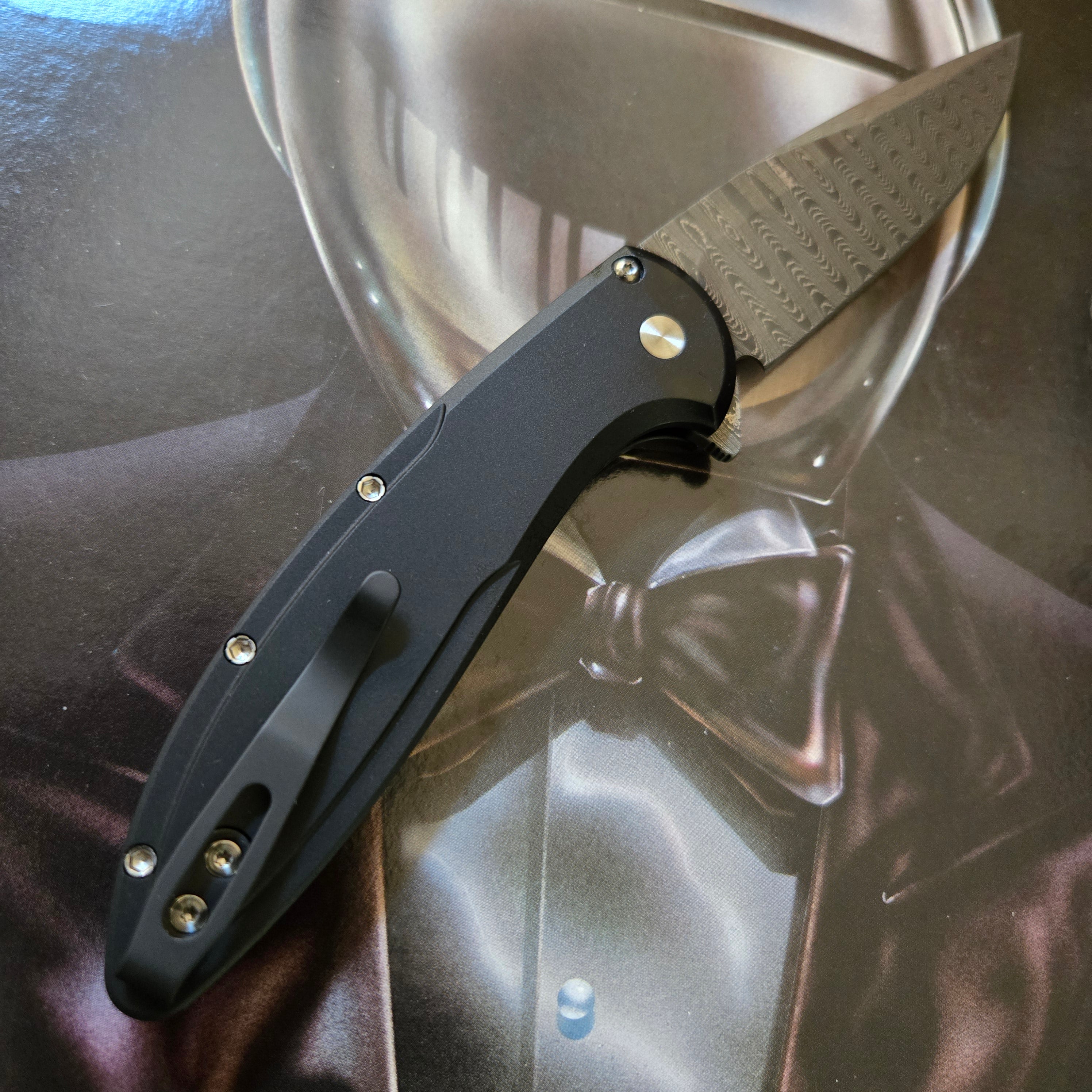 Protech 2025 Custom 005 Cambria Black 6061 Maple Burl Chad Nichols Flipper *LIMITED EDITION*