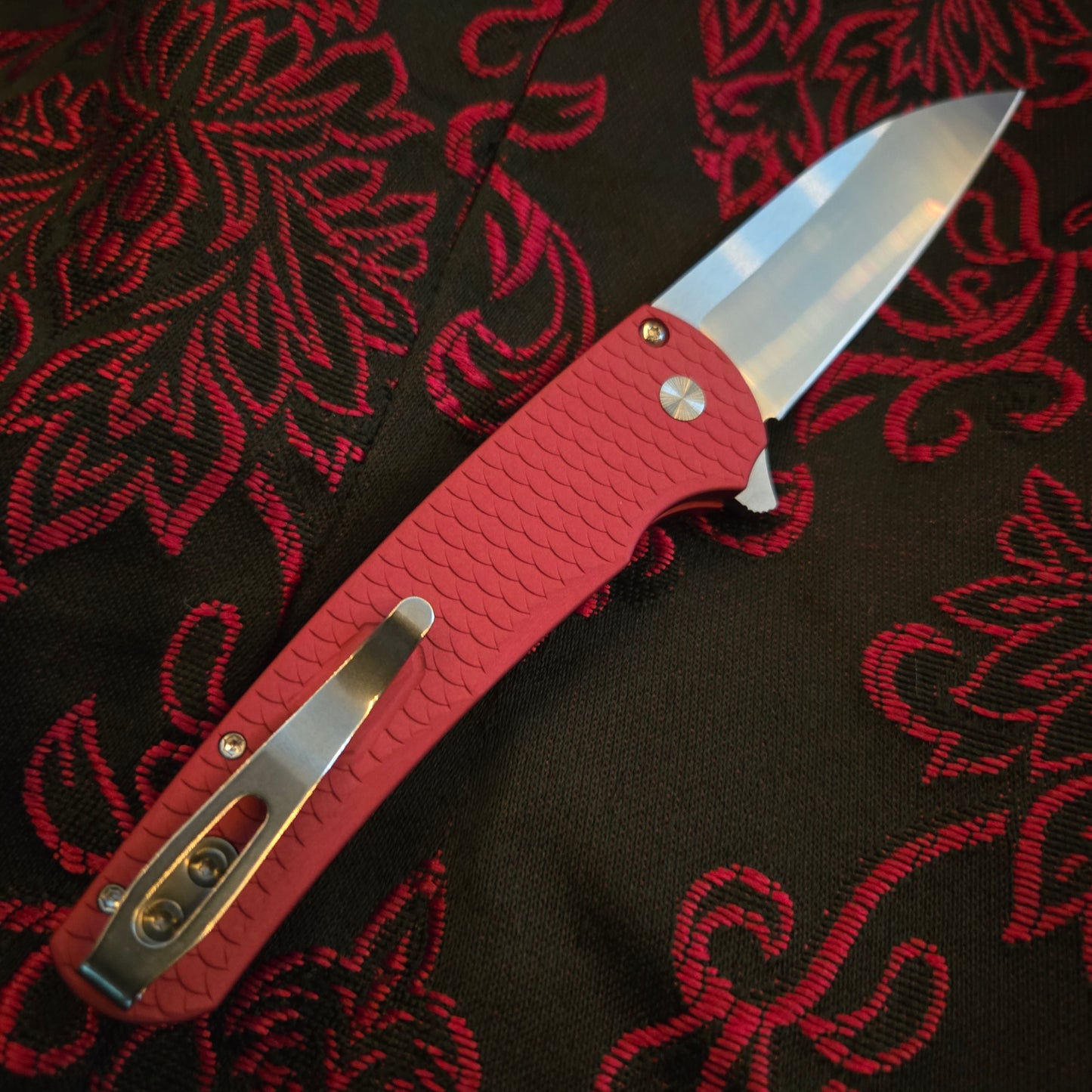 Protech CCKS Fall 2025 Malibu Red Satin Wharncliffe Magnacut Folder *LIMITED EDITION*