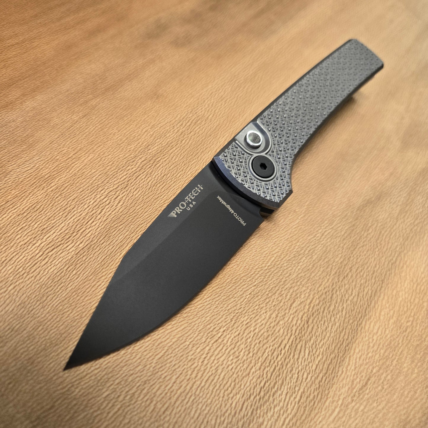 Protech x Chaves Scapegoat Compact Custom 002 Carbide Textured Black DLC MagnaMax Auto *Blade Show Texas 26 Exclusive PROTOTYPE*