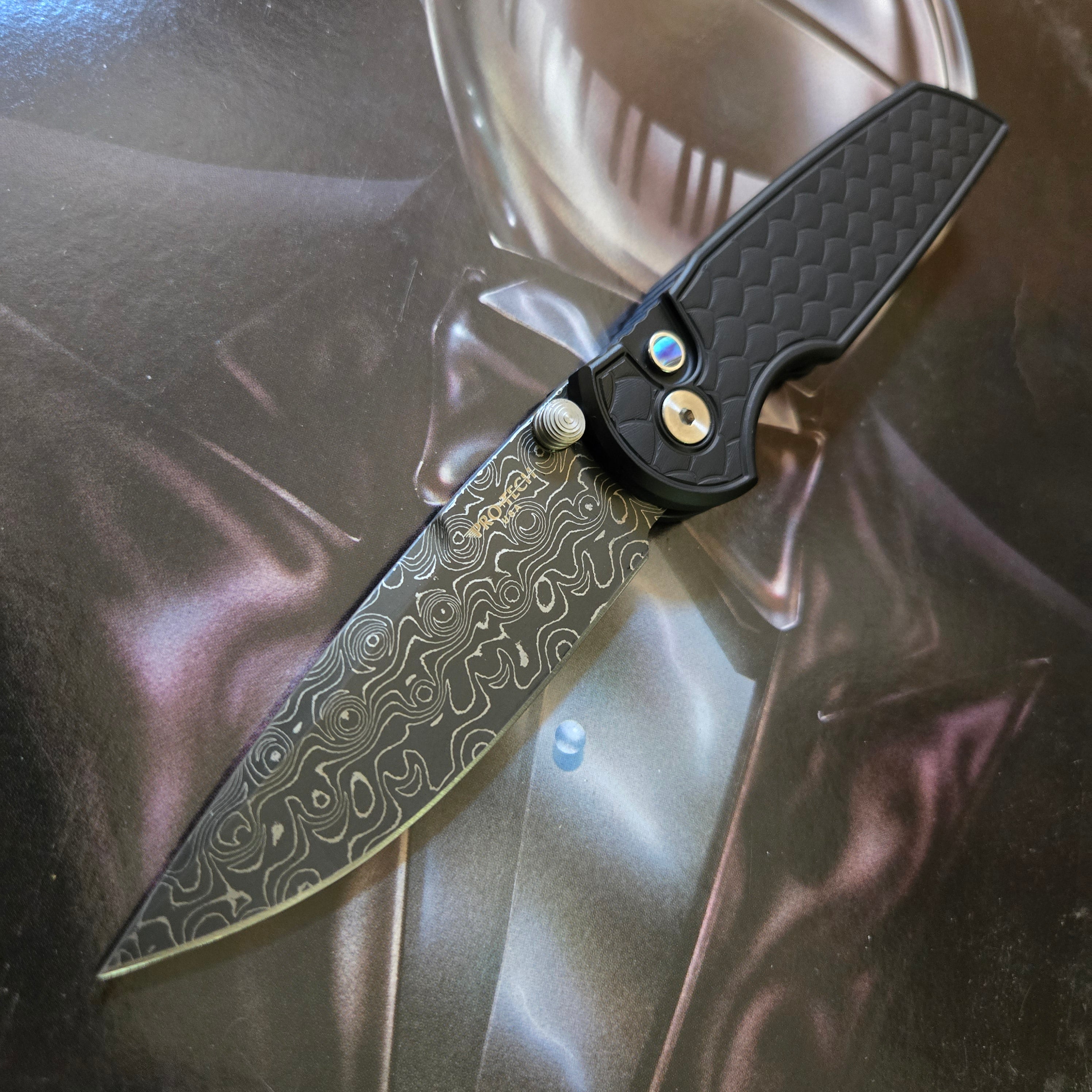 Protech 2025 Custom 001 TR-3 Integrity Black Textured Reptile Vegas Forge Folder *LIMITED EDITION*