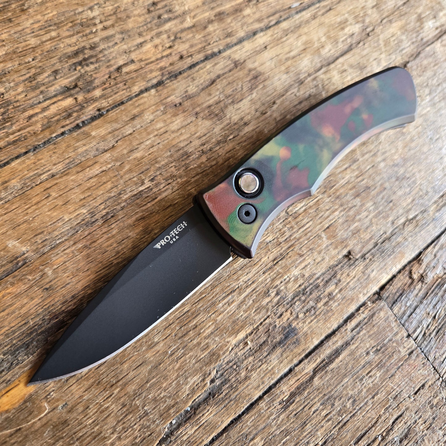 Protech DUKE2103-WOODLAND Duke 2 Woodland Camo Black Magnacut Auto