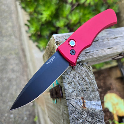 Protech CCKS Fall 2025 Duke 2 Red Handle Black DLC Magnacut Auto *LIMITED EDITION*