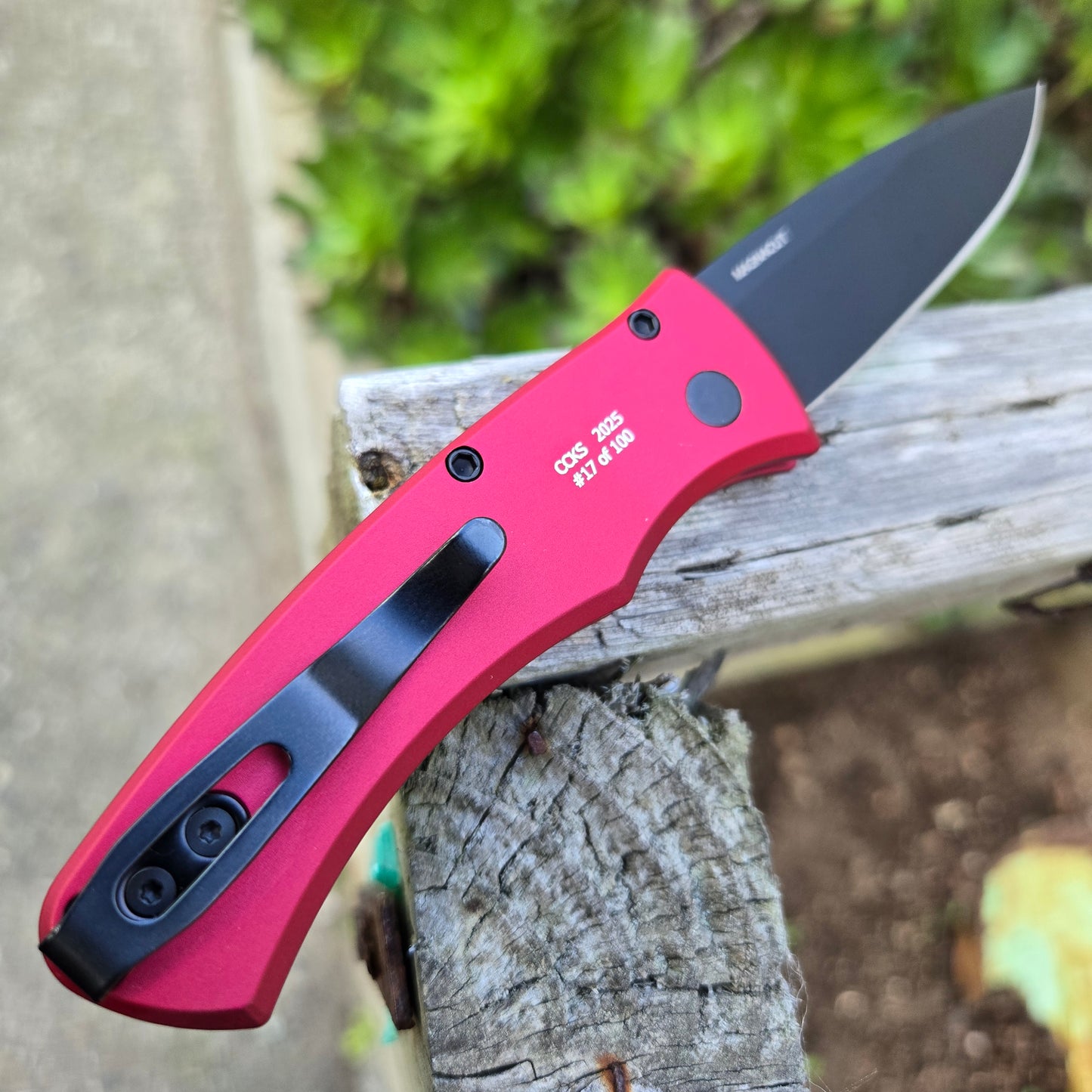 Protech CCKS Fall 2025 Duke 2 Red Handle Black DLC Magnacut Auto *LIMITED EDITION*
