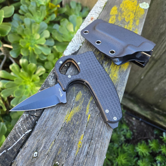 Reate Exo-D Ti-Black PVD Elmax Black DLC Folding Knife