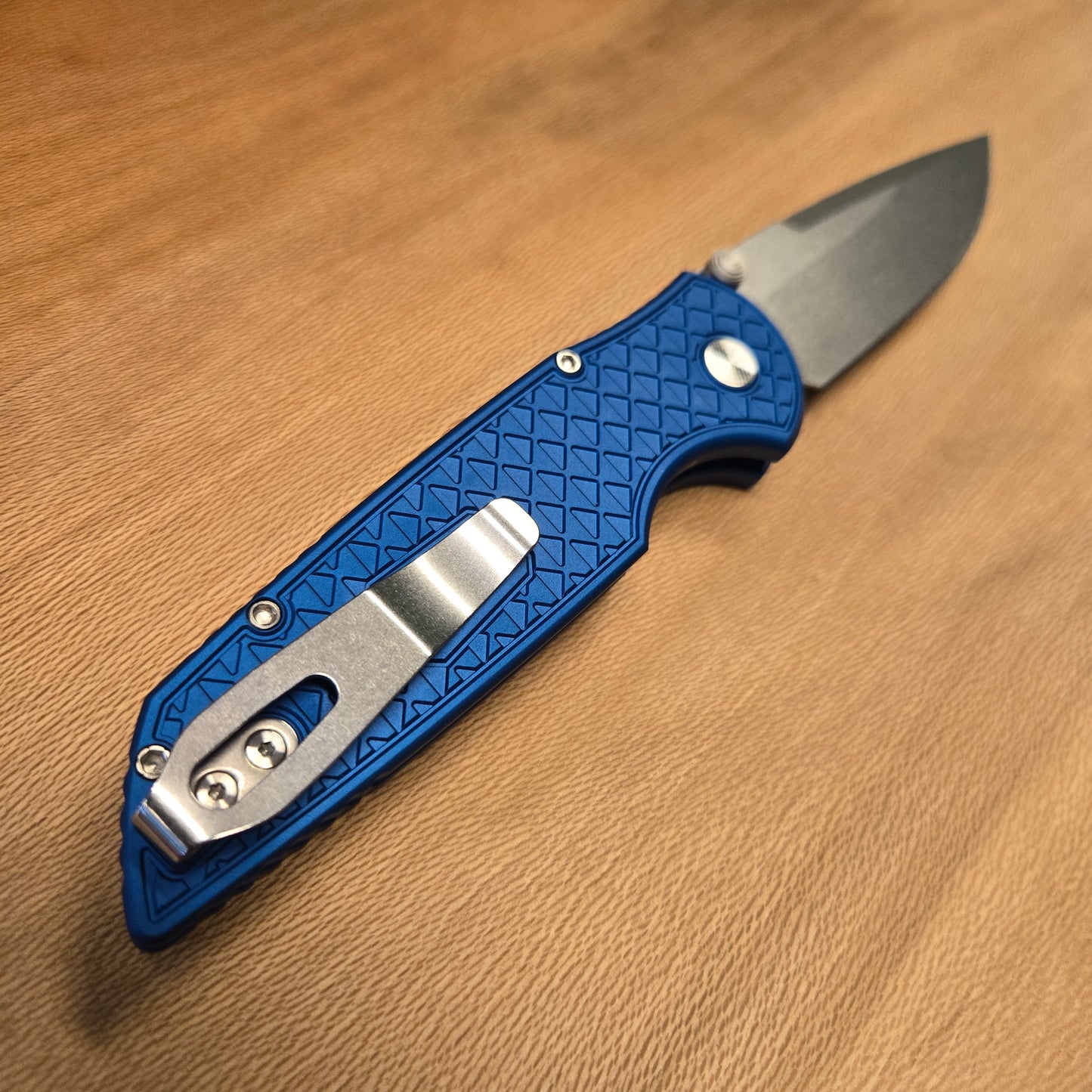 Protech Integrity Blue Relic Stonewash Magnacut Manual Folder *Blade Texas 2026 Exclusive*