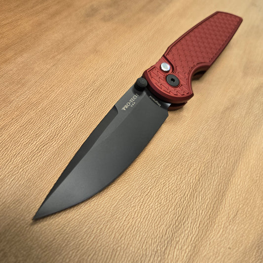 Protech Integrity Red Relic Black DLC Magnacut Manual Folder *Blade Texas 2026 Exclusive*
