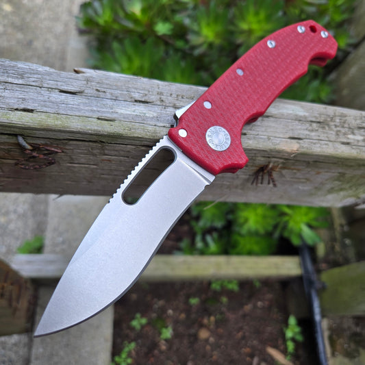 Demko Knives MGAD20S Kopis Red G10 CPM-20CV Folder