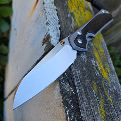 Chris Reeve L31-1124 Large Sebenza 31 Glass Blasted Bog Oak Inlay Insingo Folder