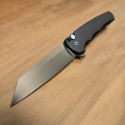 Protech Malibu Black Dragon Scale Sapphire Blue Smoky Grey DLC Magnacut Folder *Blade Texas 2026 Exclusive*