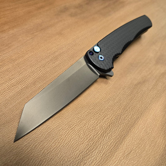 Protech Malibu Black Dragon Scale Sapphire Blue Smoky Grey DLC Magnacut Folder *Blade Texas 2026 Exclusive*