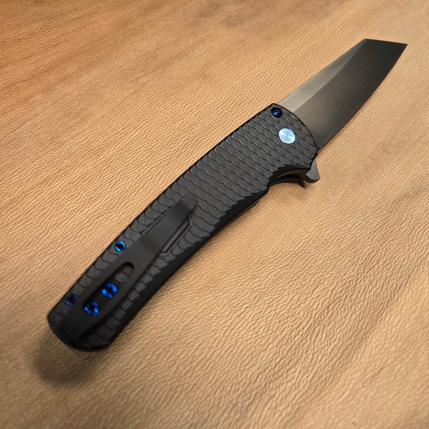 Protech Malibu Black Dragon Scale Sapphire Blue Smoky Grey DLC Magnacut Folder *Blade Texas 2026 Exclusive*