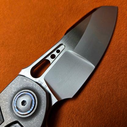 Custom Knife Factory Peaceduke 2.0 Multi Colored ZircuTi Carbon Fiber Titanium Folder