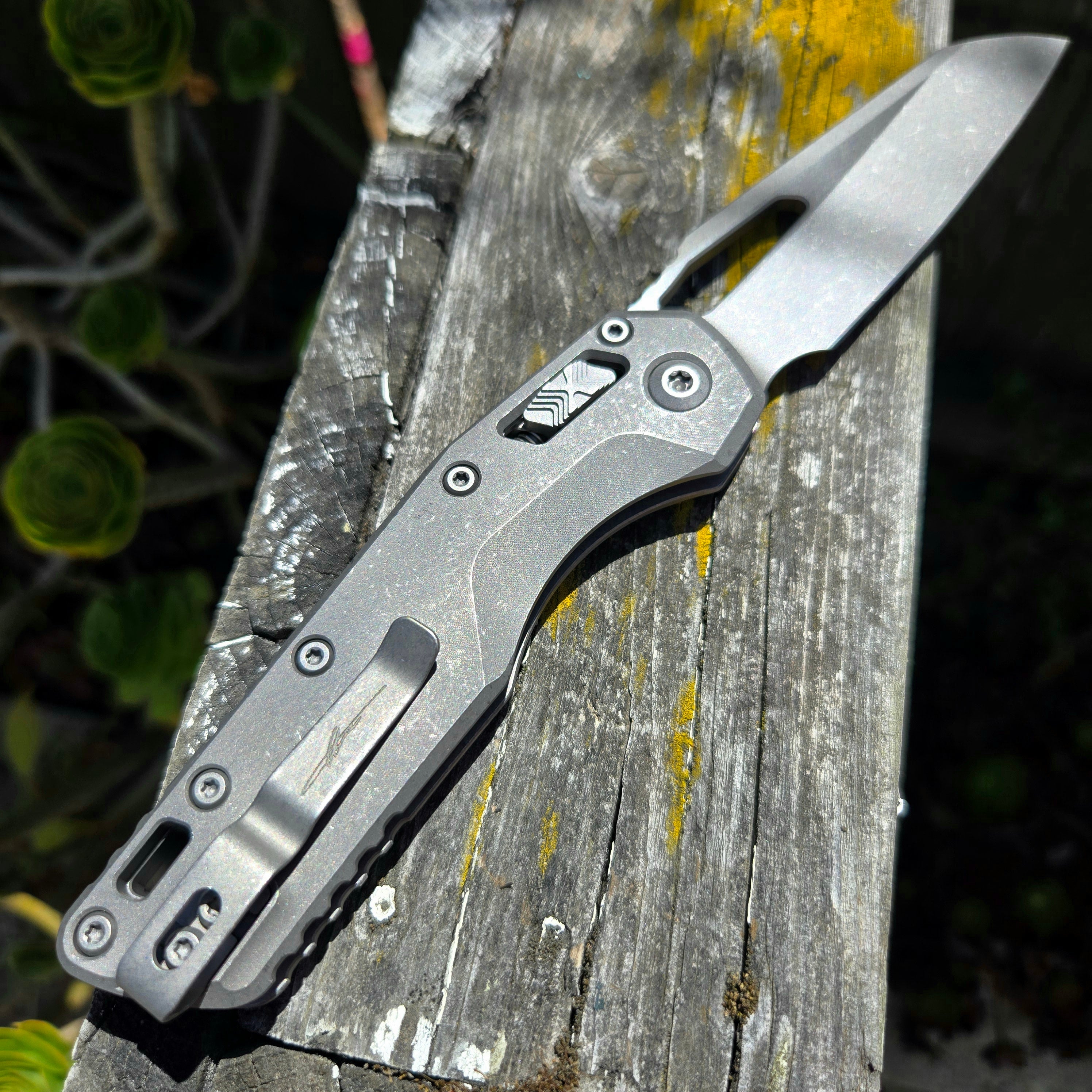 Microtech 210-10APMS1 Marfione Select MSI Ram-Lok Apocalyptic Finish Titanium Slab Manual Folder