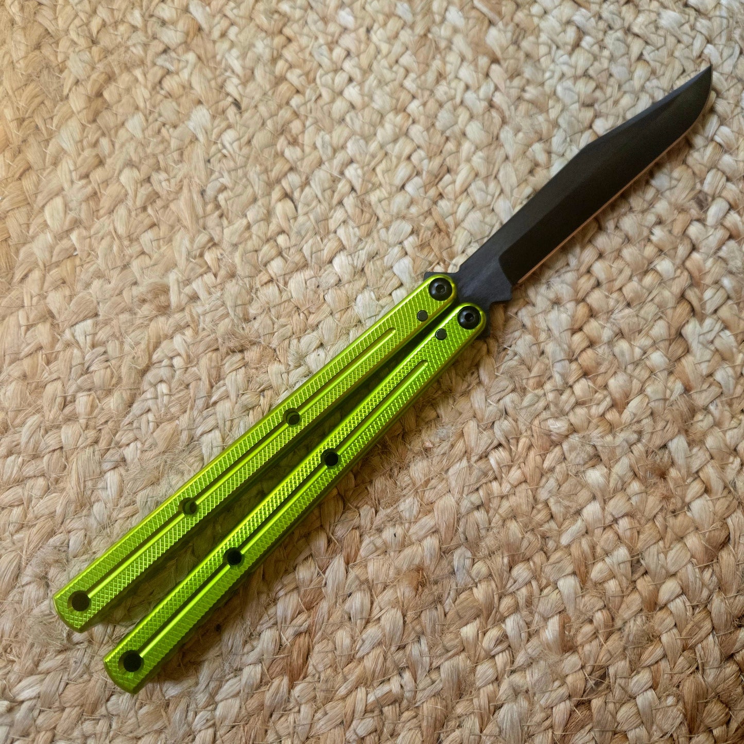 Squid Industries Krake Raken V3 Inked Electric Lime Bowie Balisong