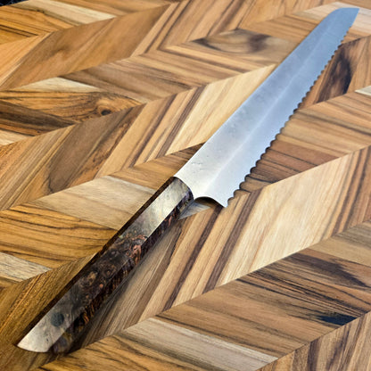 Running Man Forge 240mm Maple Burl Bread Knife