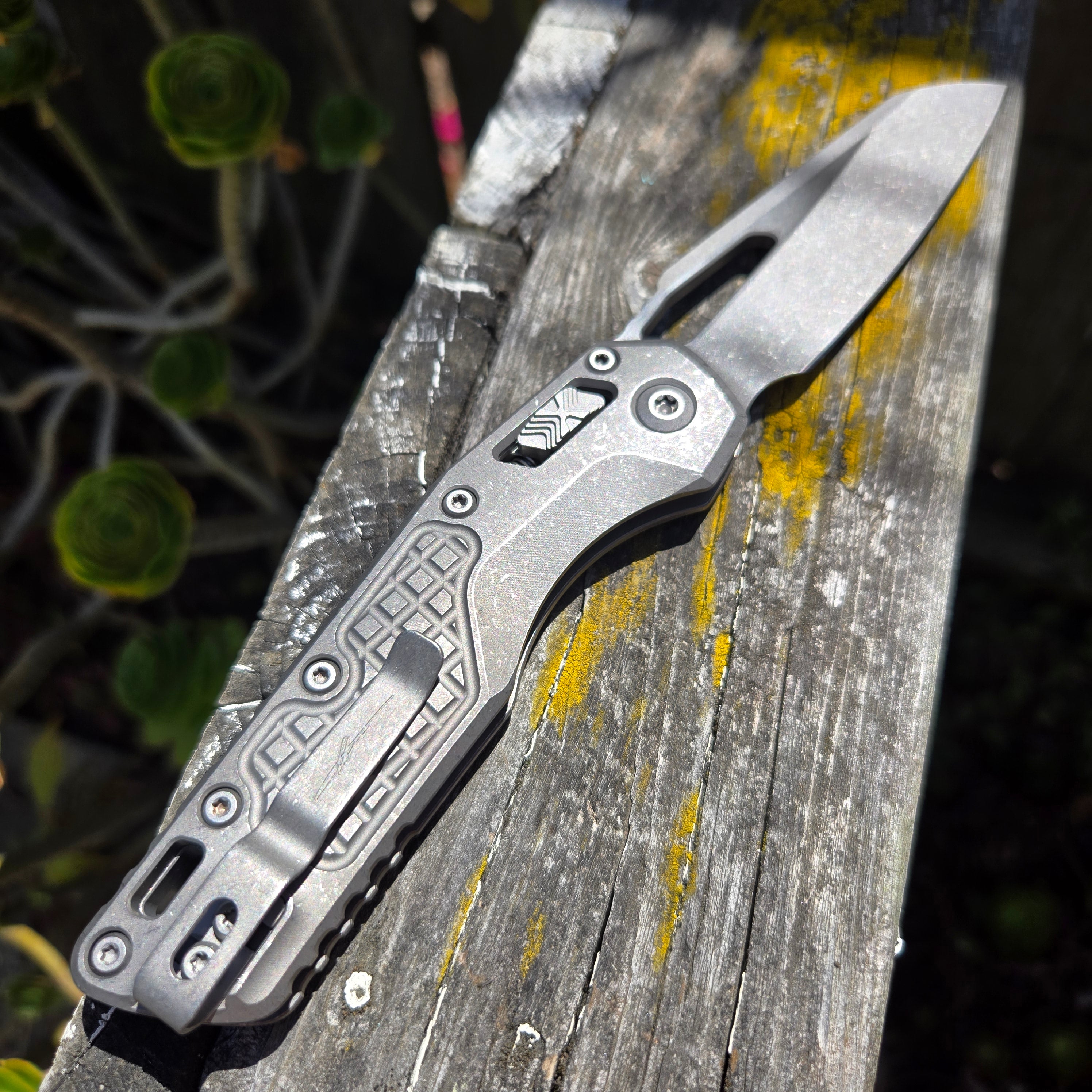 Microtech 210-10APFRMS1 Marfione Select MSI Ram-Lok Apocalyptic Finish Titanium Frag Manual Folder