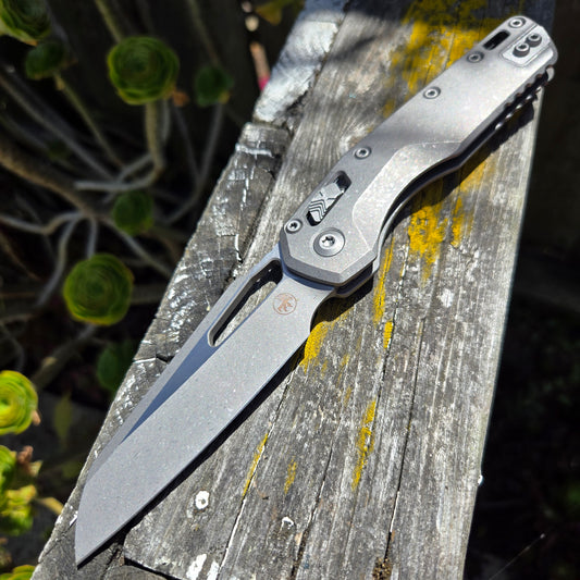 Microtech 210-10APMS1 Marfione Select MSI Ram-Lok Apocalyptic Finish Titanium Slab Manual Folder