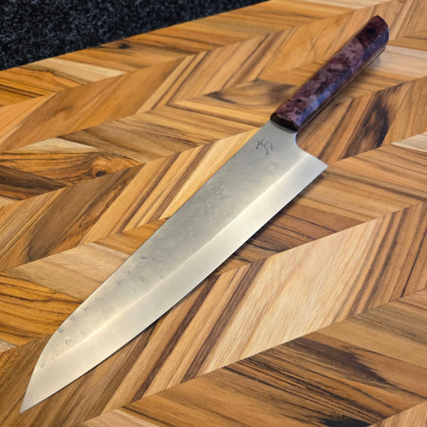 Running Man Forge 210mm Maple Burl Gyuto Knife