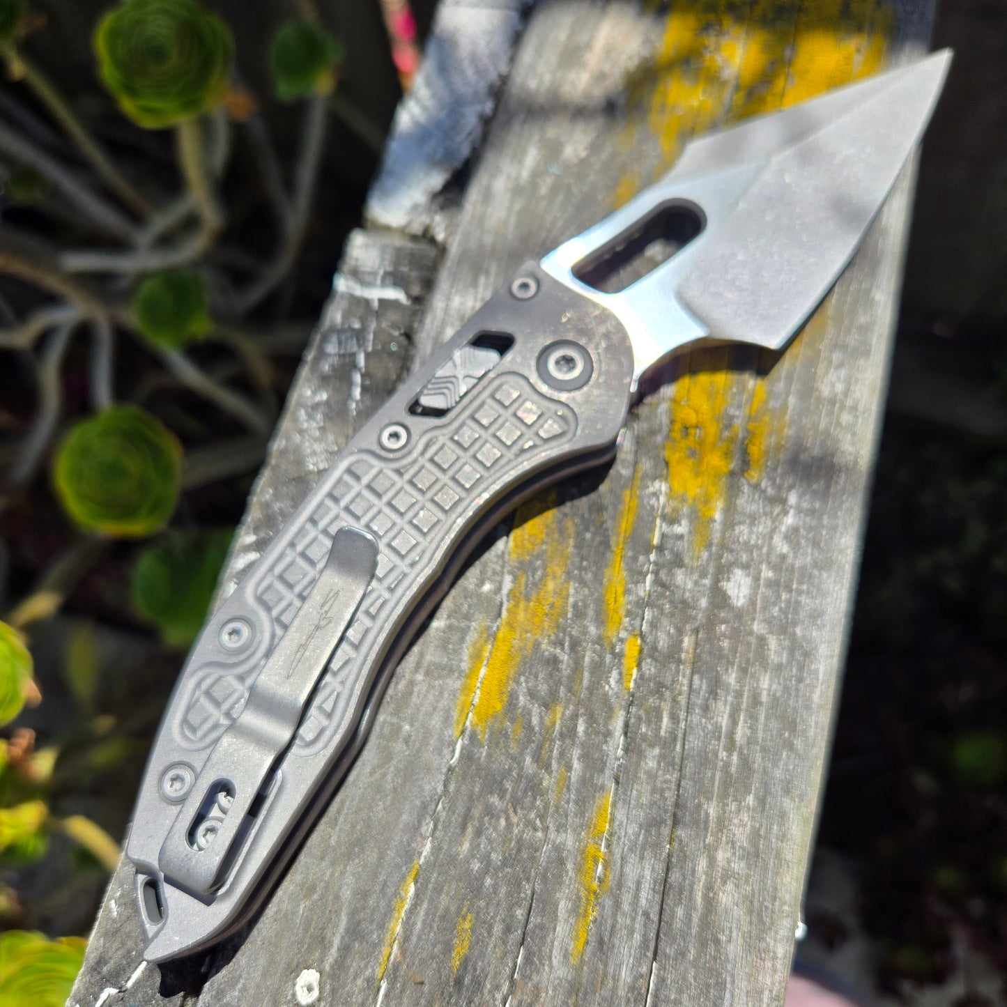 Microtech 169RL-10APFRMS1 Marfione Select Stitch Ram-Lok Apocalyptic Finish Titanium Frag Auto