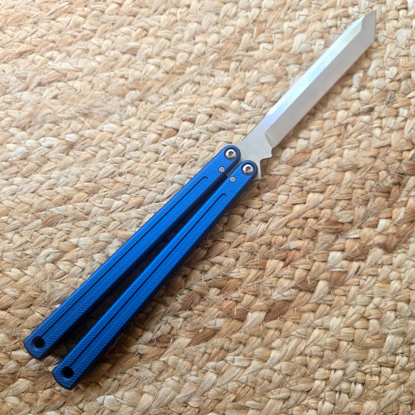 Squid Industries Krake Raken V3 Glide Edition Matte Blue Tanto Balisong