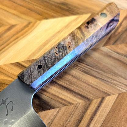 Running Man Forge 120mm K-Tip Maple Burl Funayuki Knife