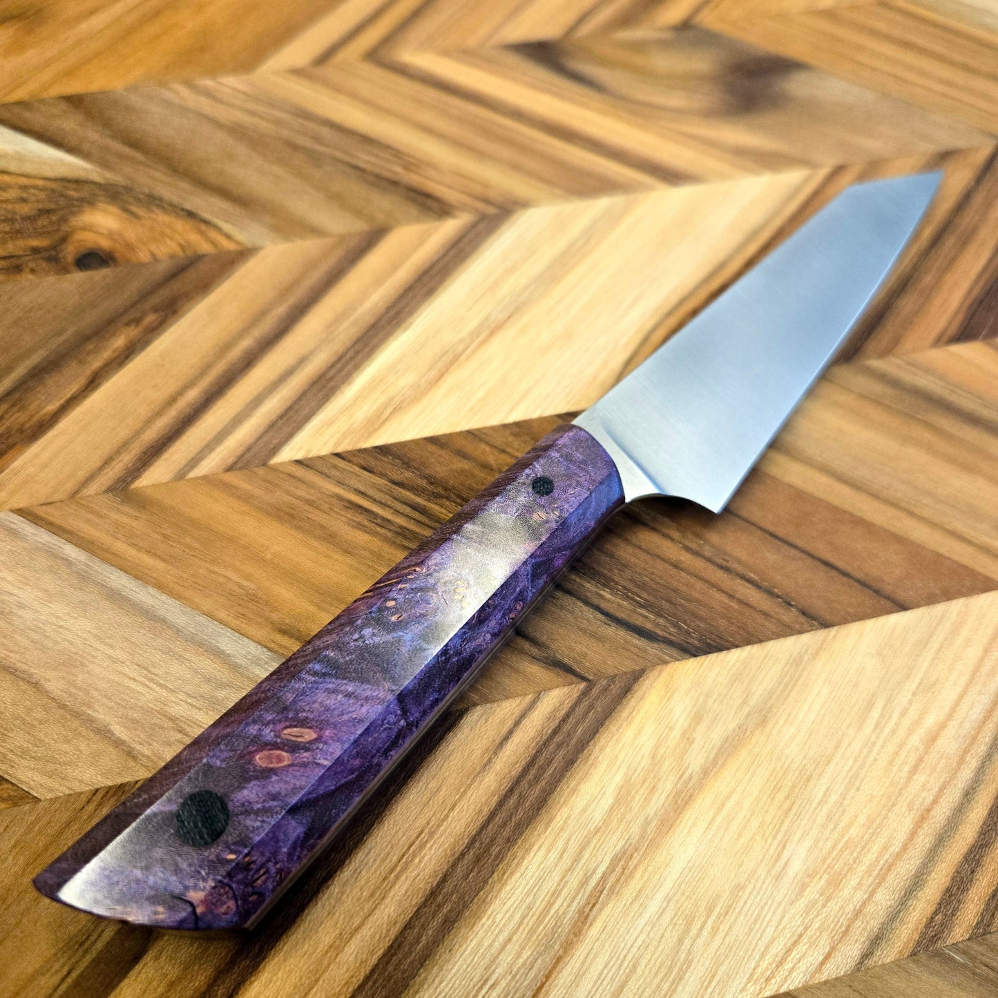 Running Man Forge 100mm Maple Burl K-Tip Paring Knife