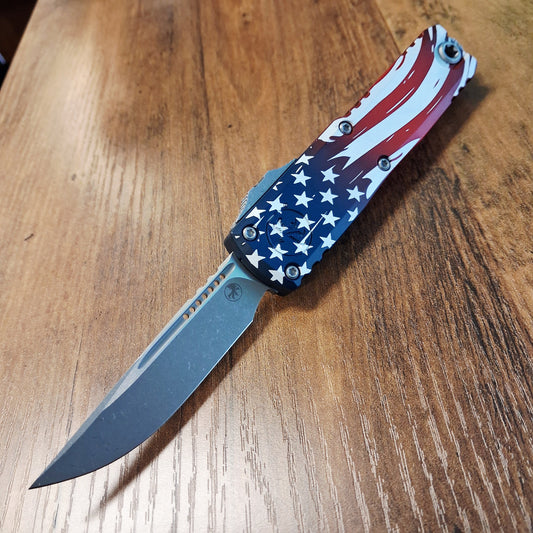 Microtech 12314-10APS-4J250 UTX-85 GEN IV 250th Anniversary 4th of July S/E OTF Auto