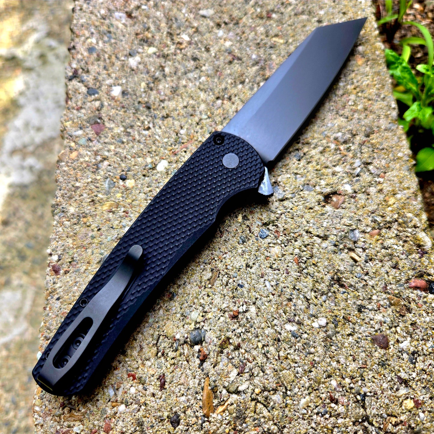 Protech 5406 Textured Black Malibu Black DLC Magnacut Reverse Tanto Folder