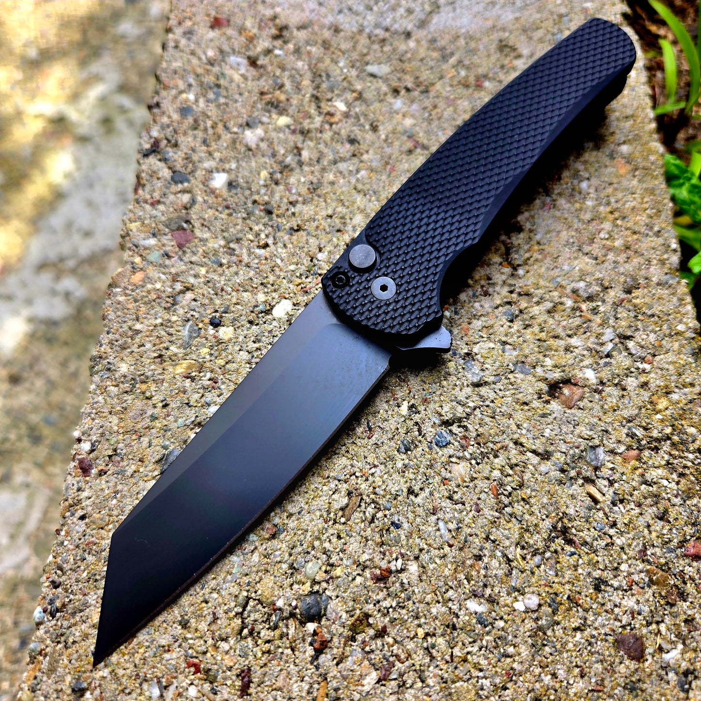 Protech 5406 Textured Black Malibu Black DLC Magnacut Reverse Tanto Folder