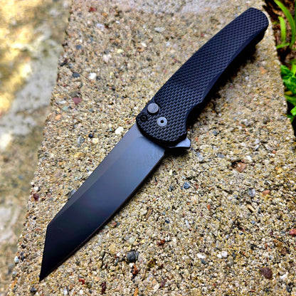 Protech 5406 Textured Black Malibu Black DLC Magnacut Reverse Tanto Folder