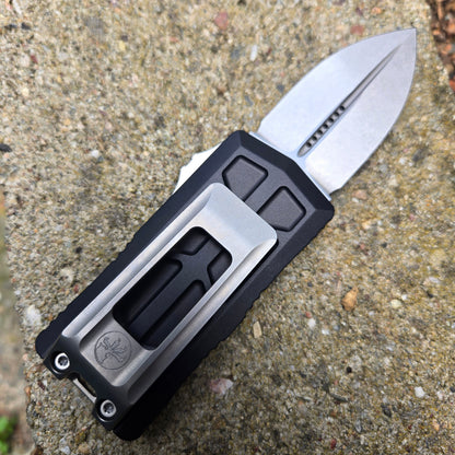 Microtech 1157-10 Exocet II D/E Stonewash Standard Black OTF Auto