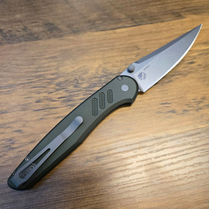 Protech x Peace Neighbor Design Avalon Knurled Green Magnacut Folder