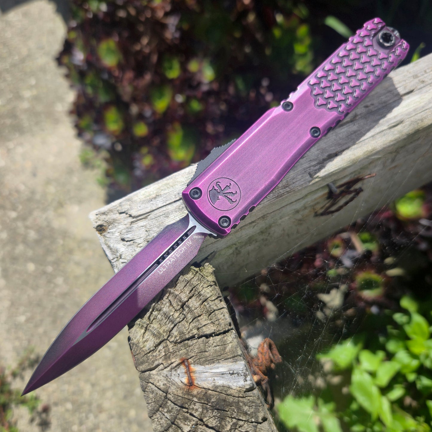 Microtech 11234HT-1PUAA Ultratech D/E Gen IV Half Tri-Grip Purple Abrasion Standard OTF Auto