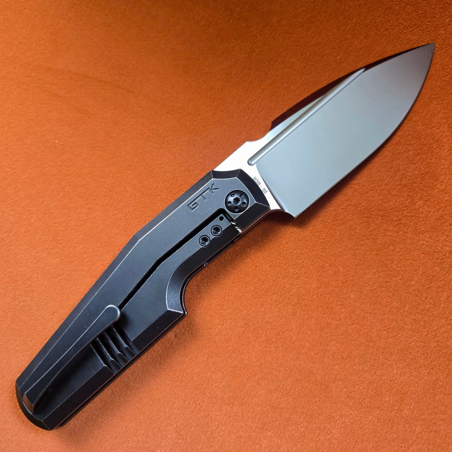 Custom Knife Factory GTK Elementak Blackwash Titanium Black DLC Folder *LIMITED EDITION*