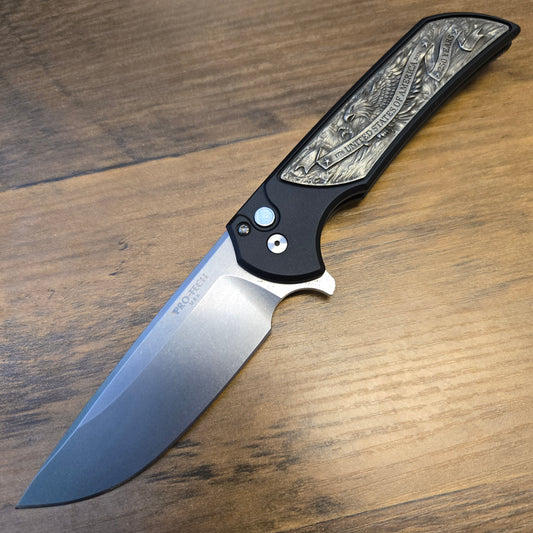 Protech BSA26.Mordax.2 Blade Show Atlanta 2026 Mordax Brass "USA 250" Magnacut Folder *LIMITED EDITION*