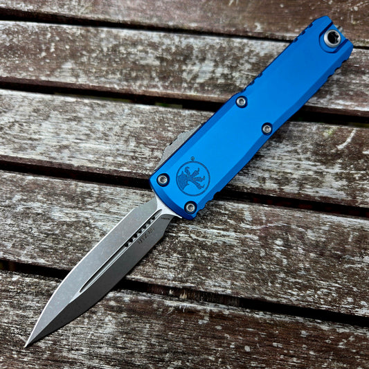 Microtech 1232-10APBL UTX-85 Gen III D/E Blue Apocalyptic Standard OTF Auto