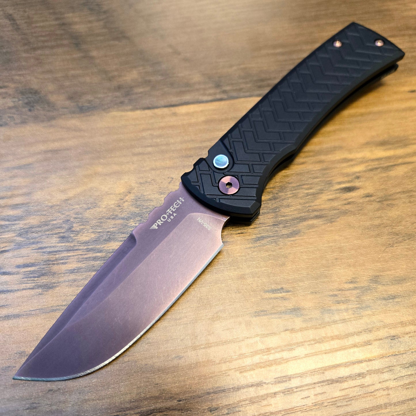 Protech BSA26.Redencion.1 Blade Show Atlanta 2026 Black "Tread" Handle Copper Rose PVD S35VN Auto *LIMITED EDITION*
