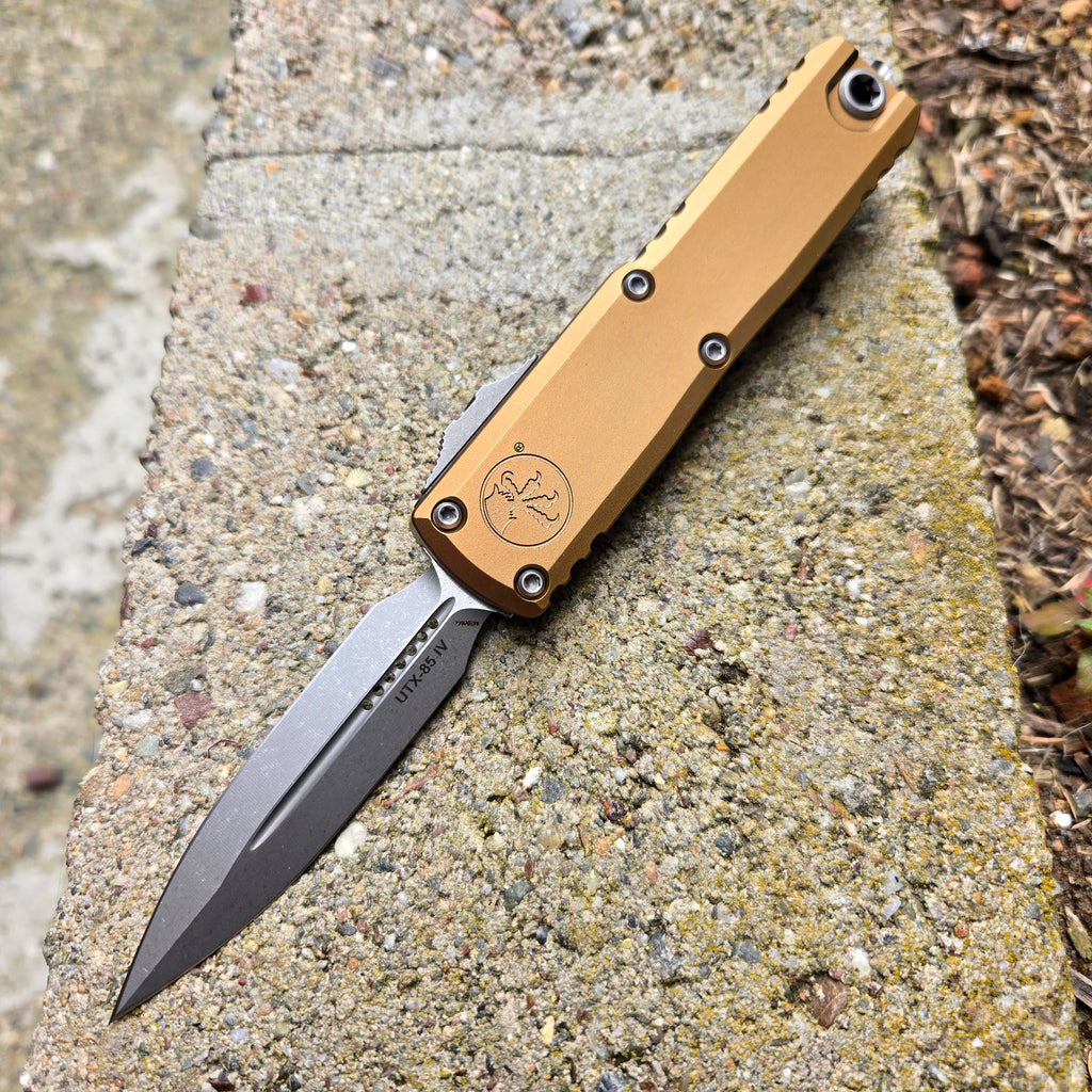 Microtech 12324-10APTA UTX-85 Gen IV D/E Tan Apocalyptic Standard OTF Auto