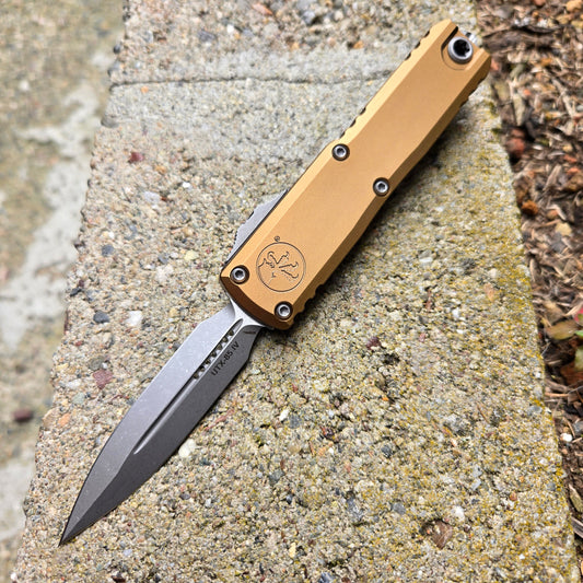 Microtech 12324-10APTA UTX-85 Gen IV D/E Tan Apocalyptic Standard OTF Auto