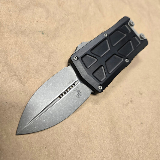 Microtech 1157-10AP Exocet II D/E Stonewash Standard Black OTF Auto