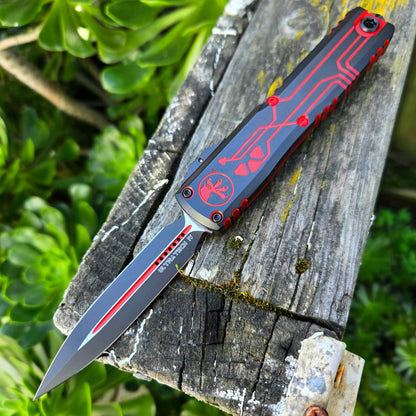 Microtech 11224-1RDROS Ultratech GEN IV D/E Tron Series Red Standard OTF Auto