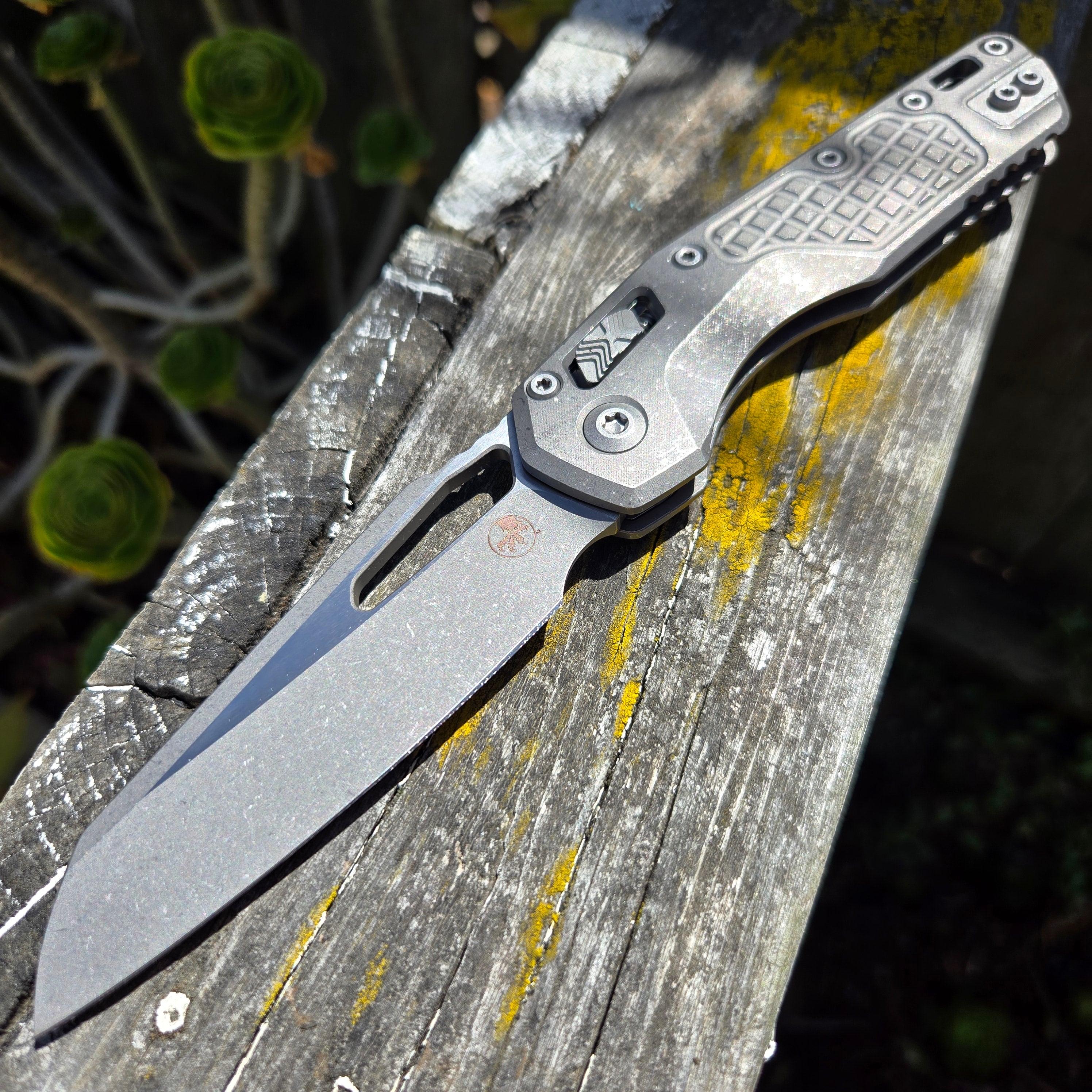 Microtech 210-10APFRMS1 Marfione Select MSI Ram-Lok Apocalyptic Finish Titanium Frag Manual Folder