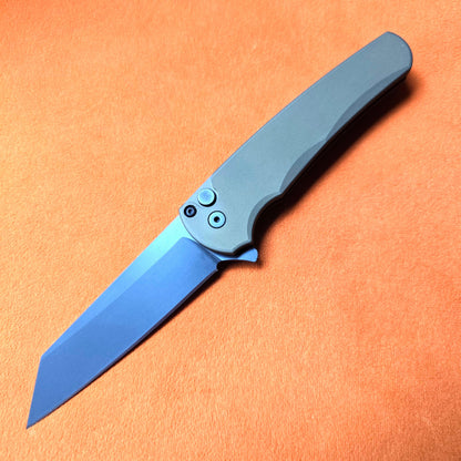 Protech 5403-Green Malibu Reverse Tanto Black DLC Magnacut Button Lock Folder