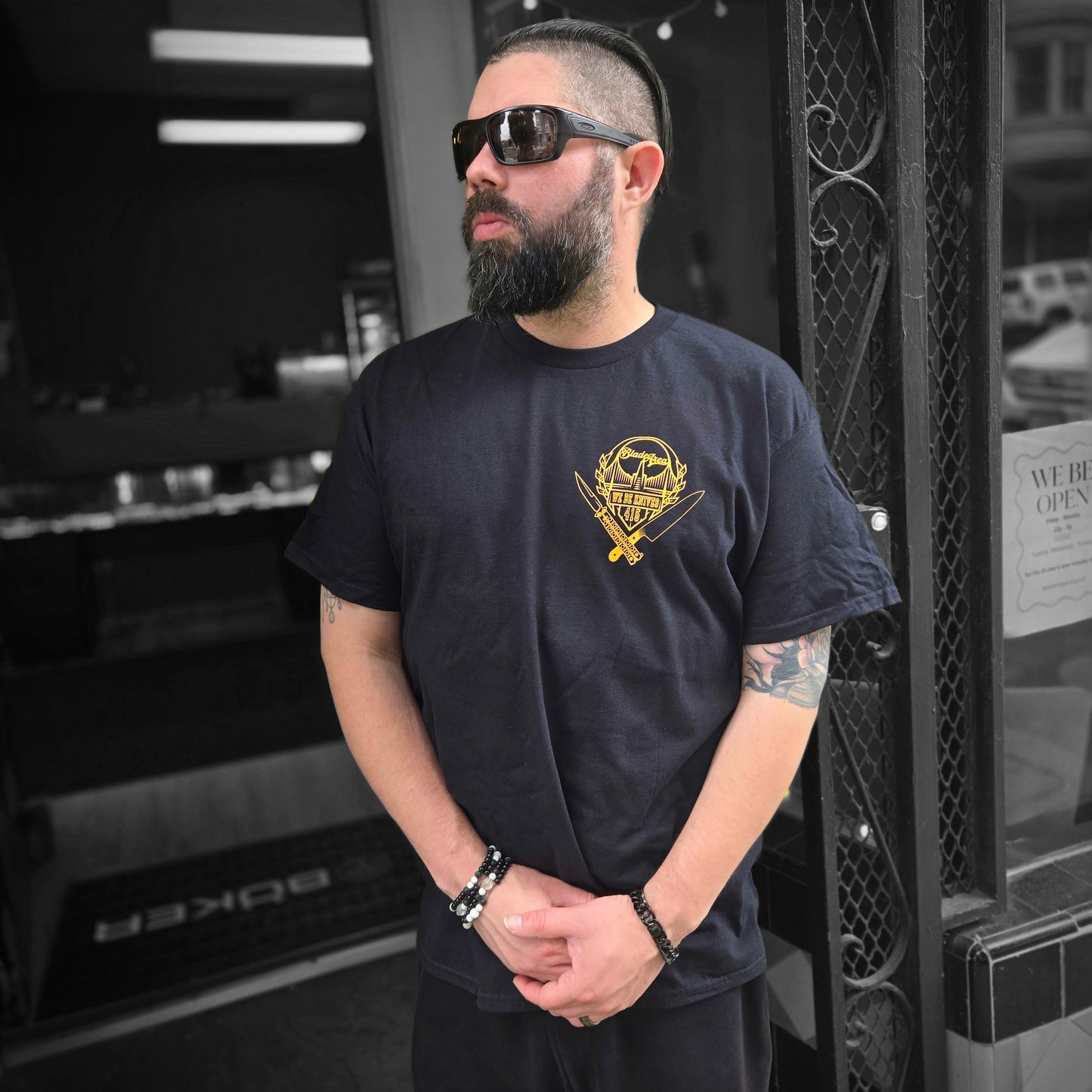 Blade Area We Be Knives 415 Black and Orange Lightweight Tee