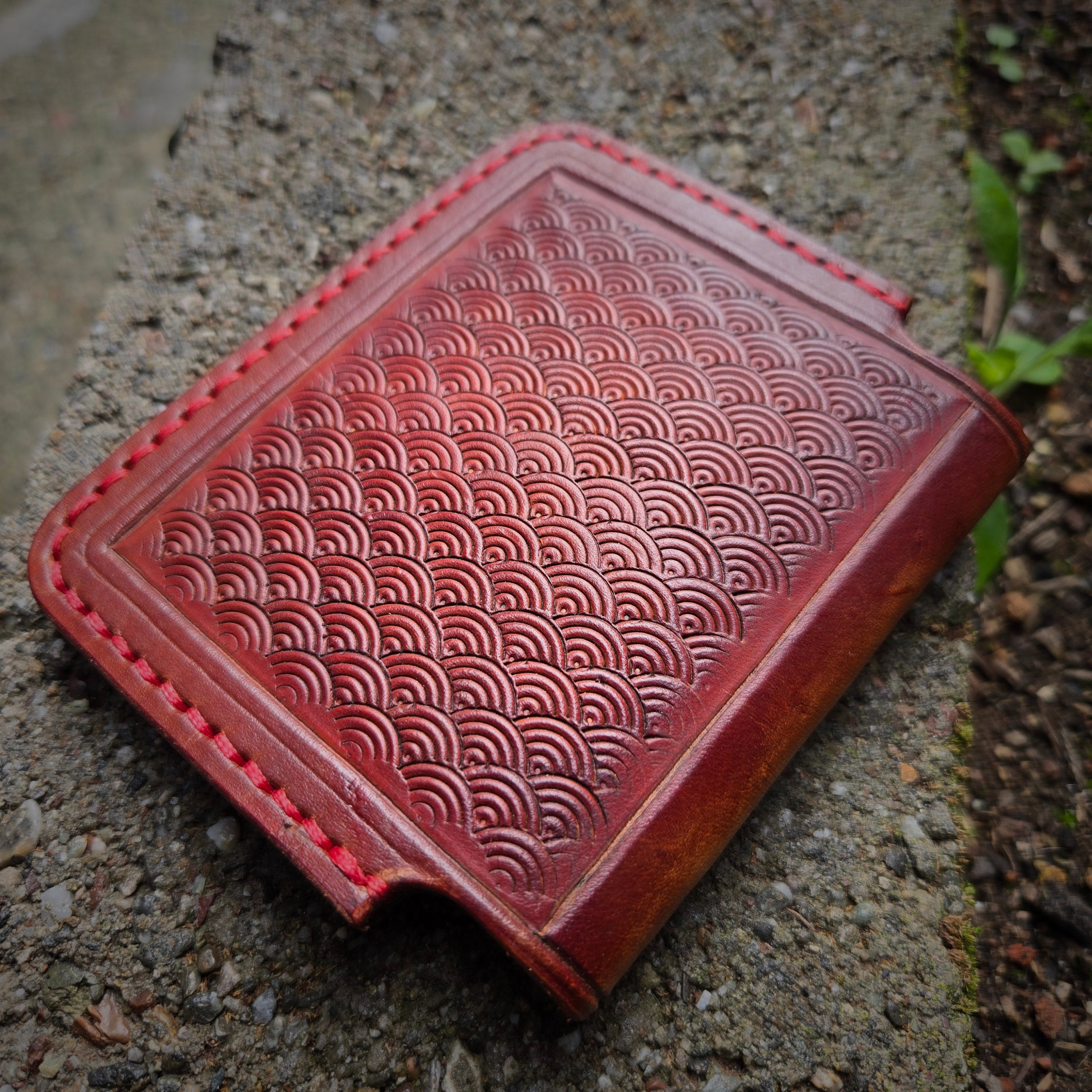 Garza Custom Goods Seigaiha Pattern Hand Sticthed Wallet