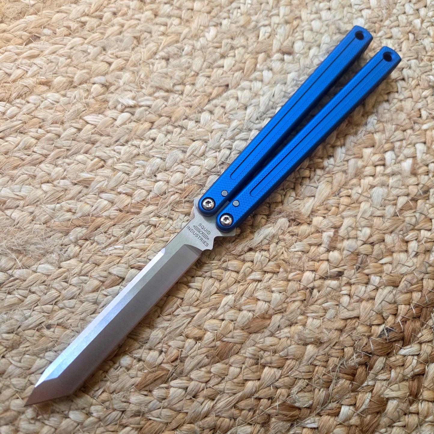 Squid Industries Krake Raken V3 Glide Edition Matte Blue Tanto Balisong