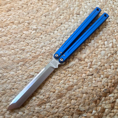 Squid Industries Krake Raken V3 Glide Edition Matte Blue Tanto Balisong